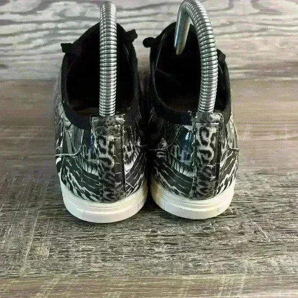 FS/NY Black Animal Hampton Leather Sneakers French Sole - Picture 4 of 7